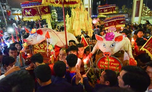 Độc đáo lễ hội rước 'ông Lợn' bằng kiệu của người dân xã La Phù