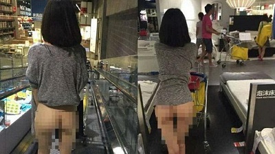 Cô gái gây tranh cãi khi mặc đồ bán khỏa thân đi mua sắm tại IKEA