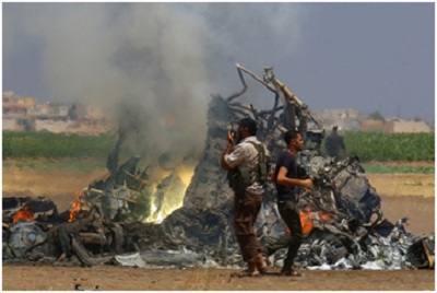 Một chiếc trực thăng Nga bị bắn rơi ở Syria khiến 5 người thiệt mạng