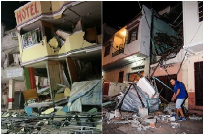 Động đất kinh hoàng tại Ecuado khiến ít nhất 233 người thiệt mạng