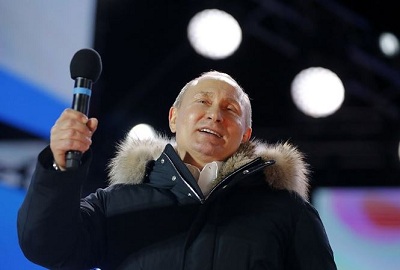 Ông Vladimir Putin giành được 76,56% phiếu bầu, nắm chắc chiến thắng áp đảo