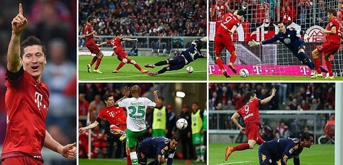 Lewandowski đi vào lịch sử Bundesliga với 5 bàn thắng