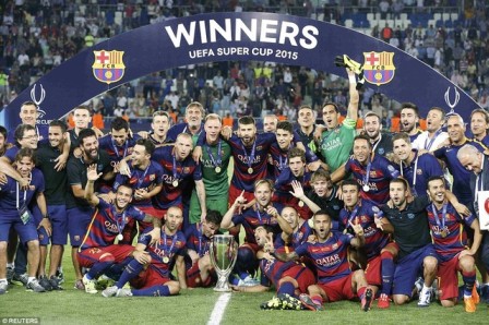 Thắng lợi trong cuộc tranh tài nảy lửa Barcelona đăng quang Siêu cúp Châu Âu